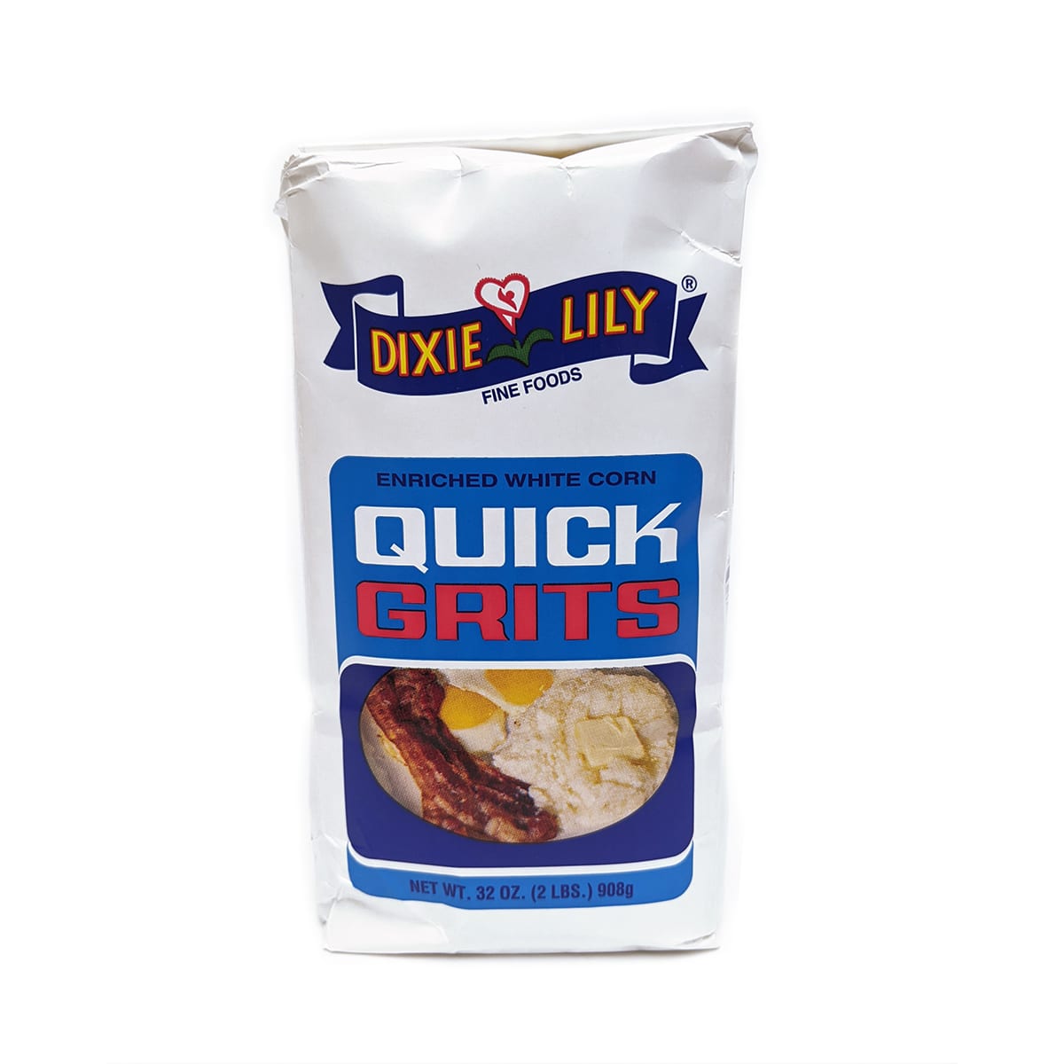 Dixie Lily Quick Grits Enriched White Corn 32oz Front Angle